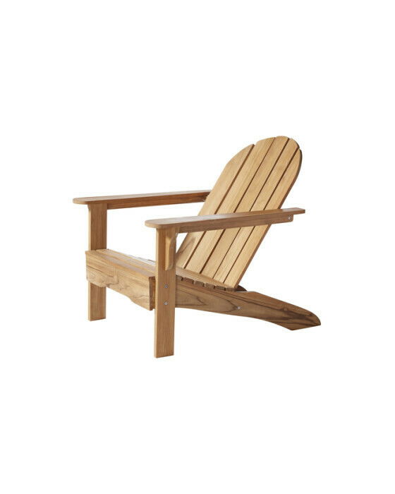 Hagestol i solid lyst teak med myke konturer i New England-stil
