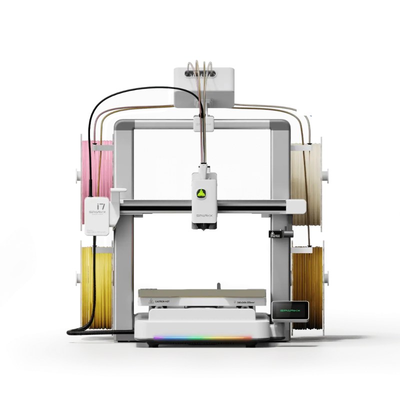 Creality SparkX i7 med fire filamentruller (CFS Lite)
